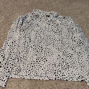 Ann Taylor Black and White Long Sleeve Top